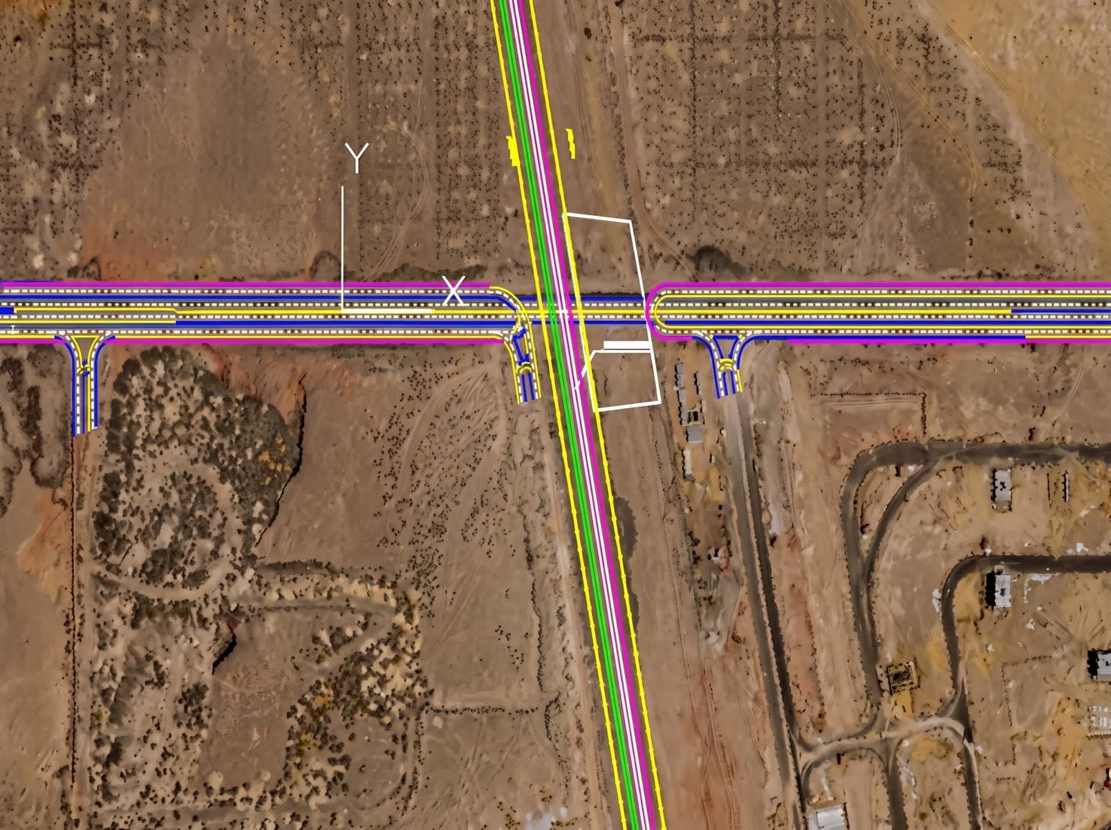 Boulevard Road & Bridge Crossing the Electric Express Train Project