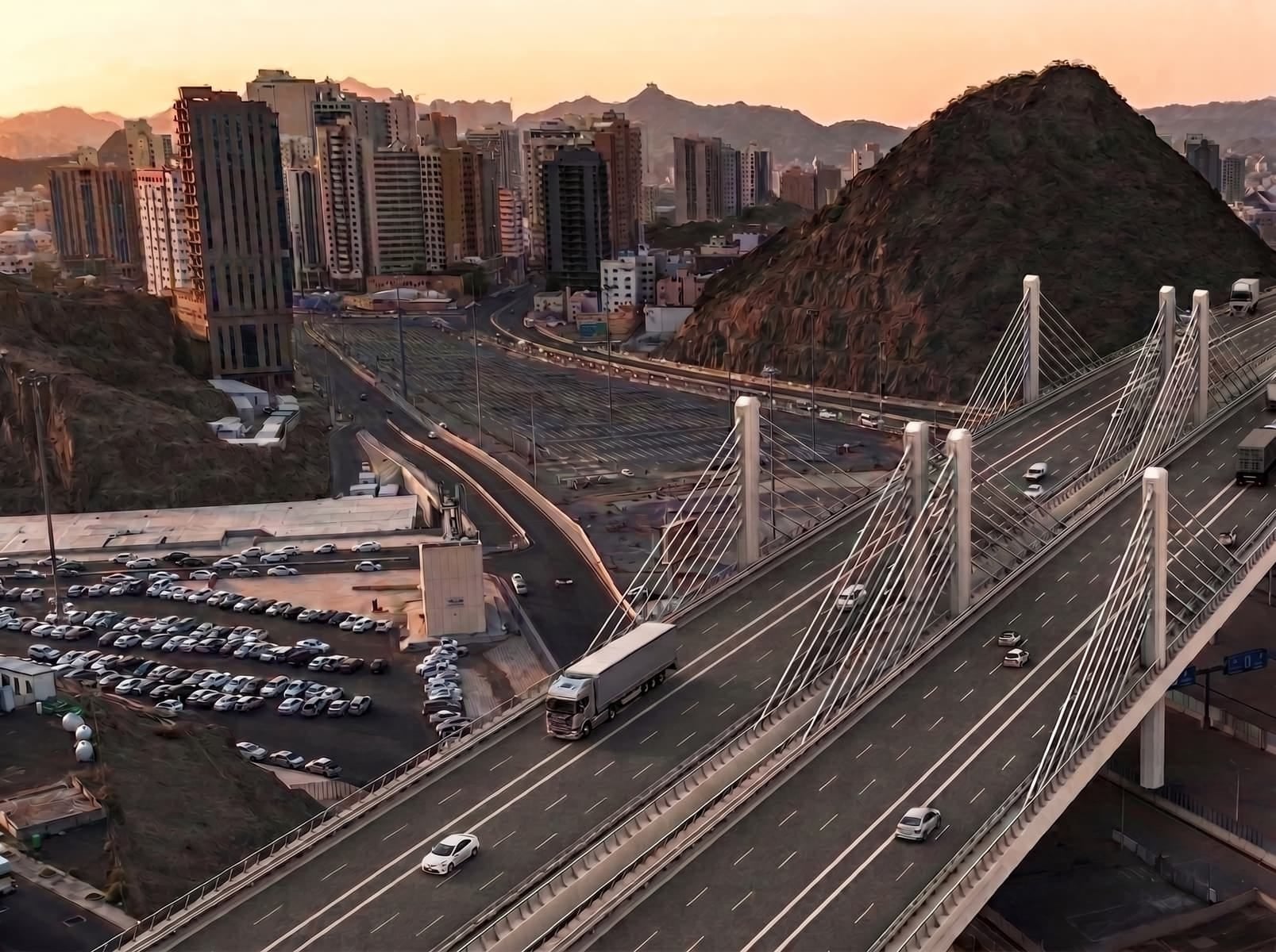 Study, Design and Construction Supervision of the Jamarat Bridge