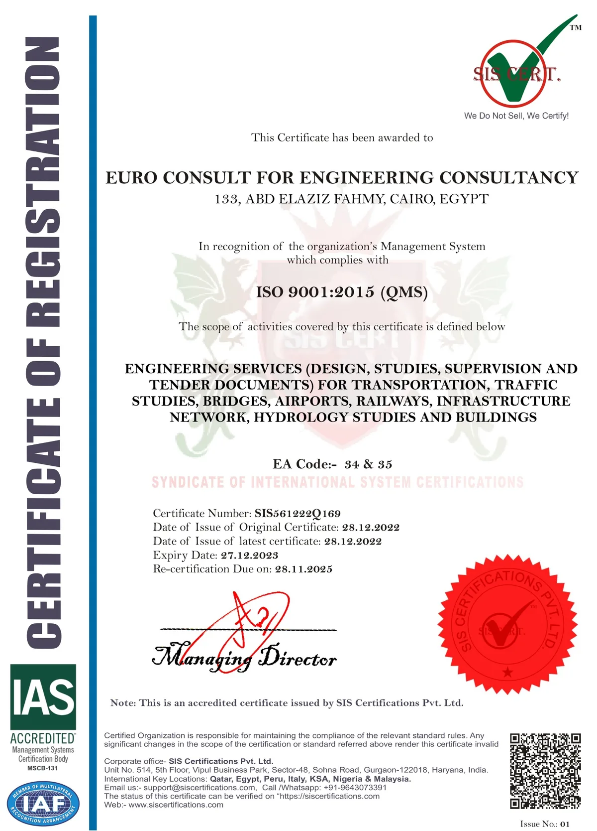 Euro Consult - ISO Certificates (More)